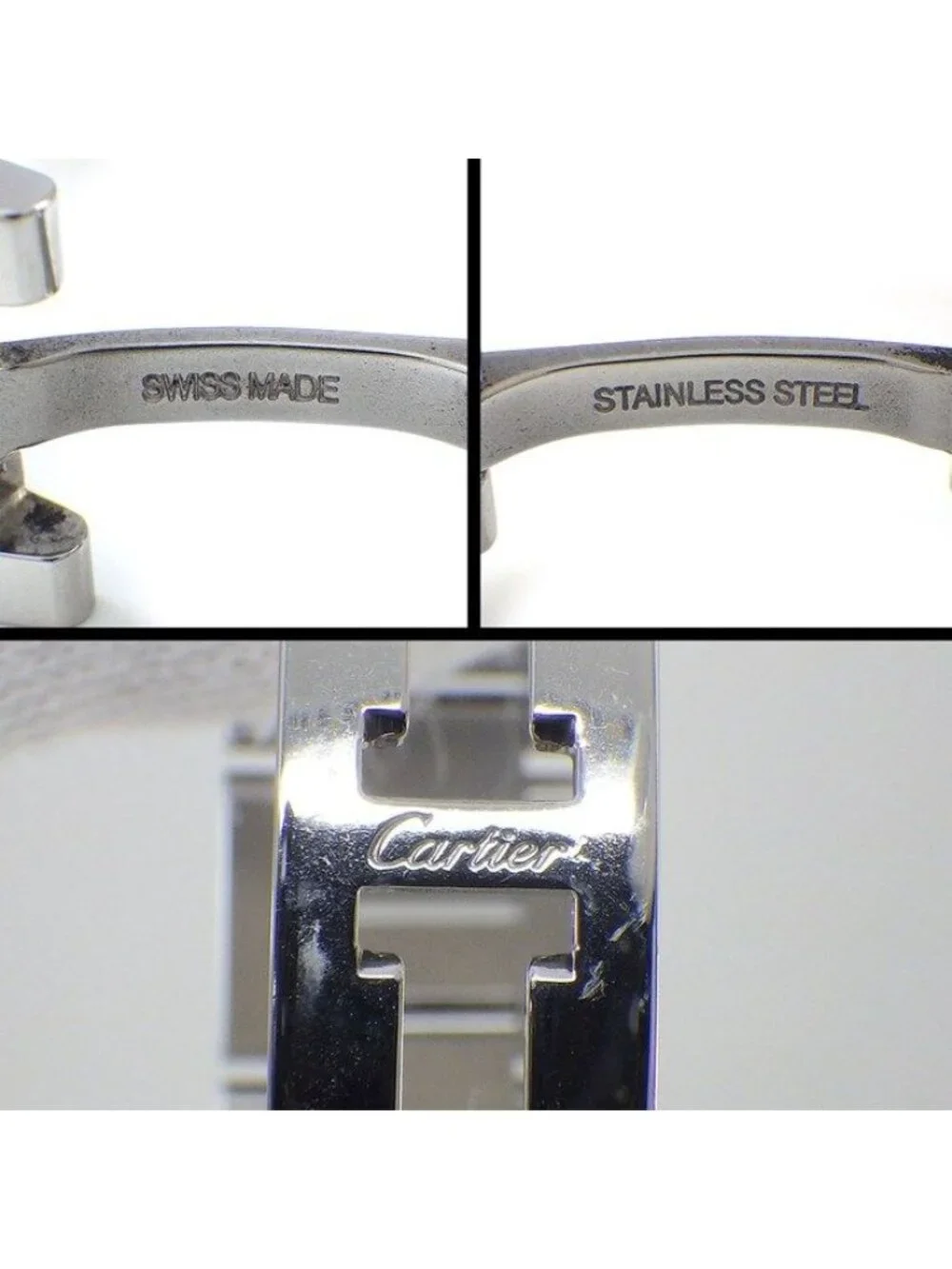 Cartier Watch Baron Blue SM 11 Points Diamond Index Silver Guilloche Dial SS